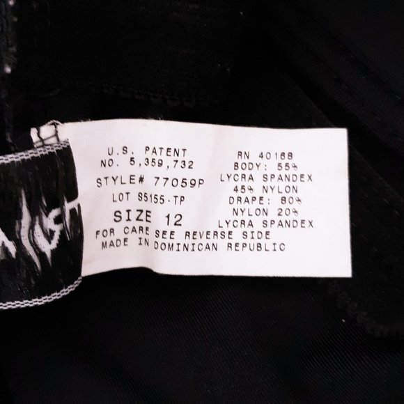 Trimshaper One Piece Padded Swimsuit Flattering Gathered Mid-Section Black SZ 12 - Picture 6 of 6